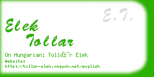 elek tollar business card